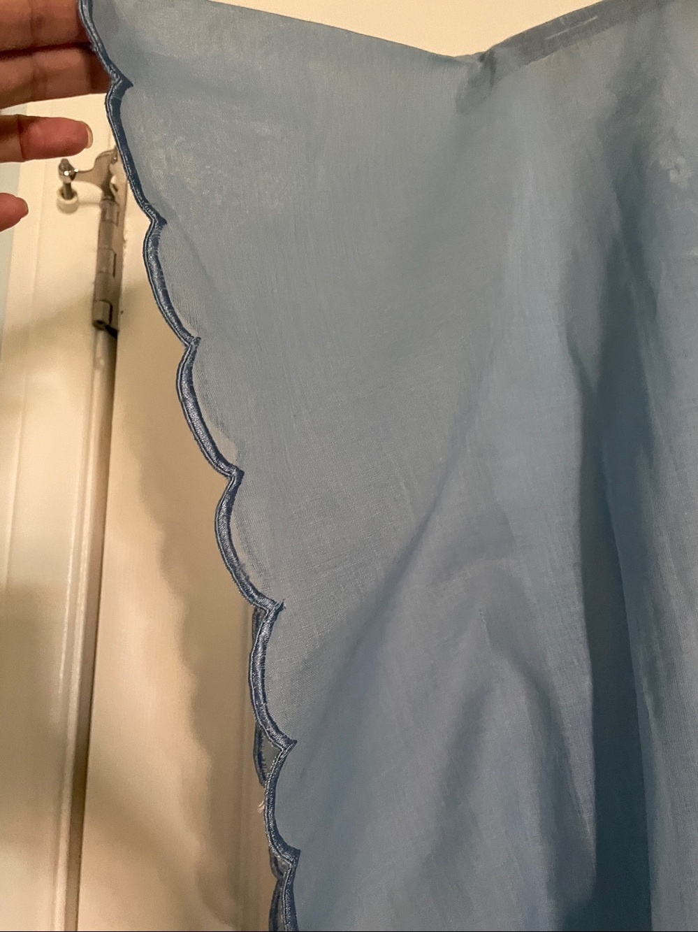 Light Blue Hand Embroidered V-Neck Womens Coverup - Picture 9 of 10